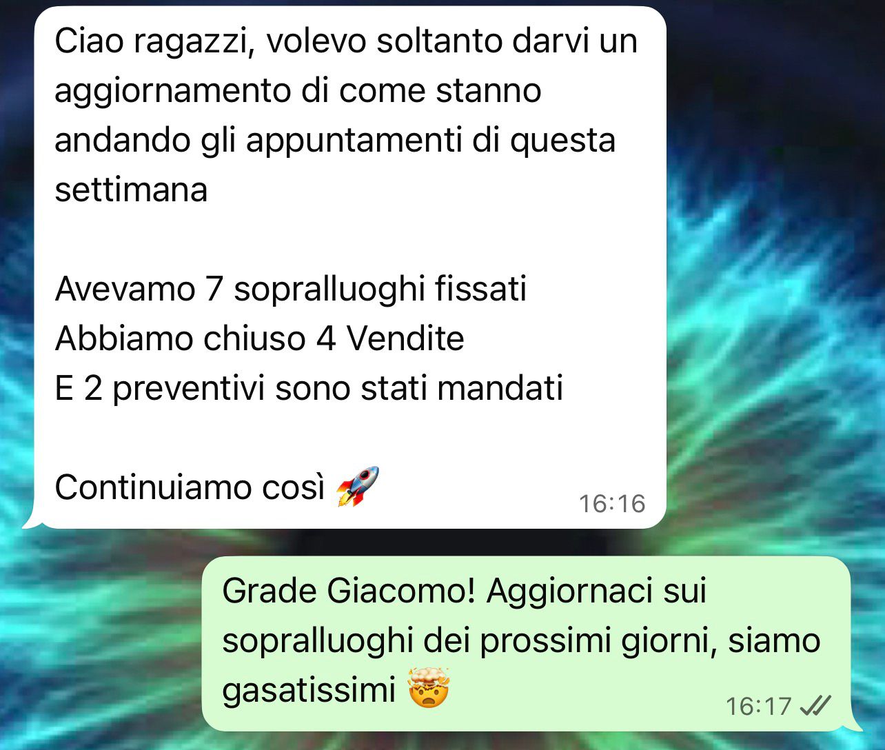 Testimonianza WhatsApp cliente TermoFlow 5